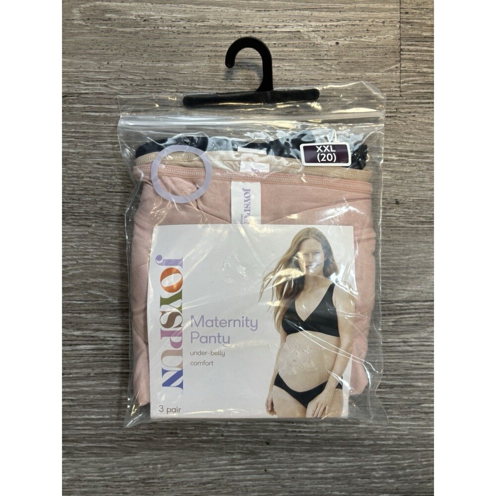 Joyspun Women’s Maternity Under-the-Belly Full Coverage Underwear, 3-Pack, SZ 2X